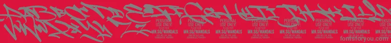 FatWandalsAlt PERSONAL Font – Gray Fonts on Red Background
