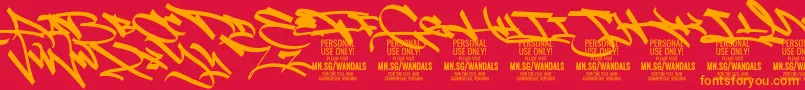 FatWandalsAlt PERSONAL Font – Orange Fonts on Red Background