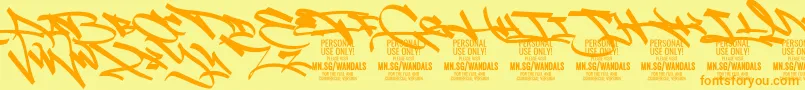 FatWandalsAlt PERSONAL Font – Orange Fonts on Yellow Background