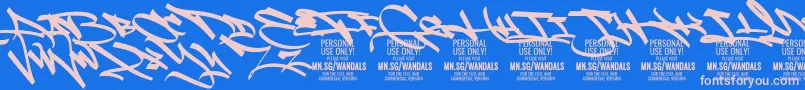 FatWandalsAlt PERSONAL-Schriftart – Rosa Schriften auf blauem Hintergrund