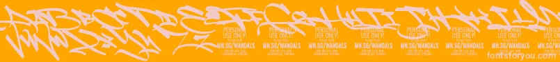 FatWandalsAlt PERSONAL Font – Pink Fonts on Orange Background