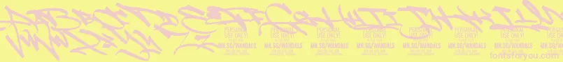 FatWandalsAlt PERSONAL Font – Pink Fonts on Yellow Background