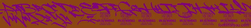 FatWandalsAlt PERSONAL Font – Purple Fonts on Brown Background