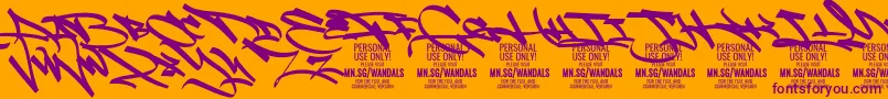 Fonte FatWandalsAlt PERSONAL – fontes roxas em um fundo laranja