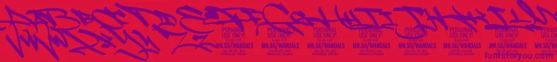 FatWandalsAlt PERSONAL Font – Purple Fonts on Red Background