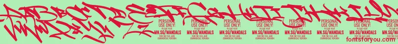 FatWandalsAlt PERSONAL Font – Red Fonts on Green Background