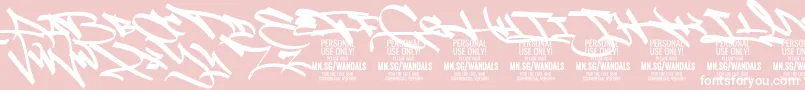 FatWandalsAlt PERSONAL-Schriftart – Weiße Schriften auf rosa Hintergrund