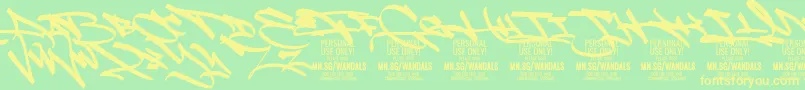 FatWandalsAlt PERSONAL Font – Yellow Fonts on Green Background