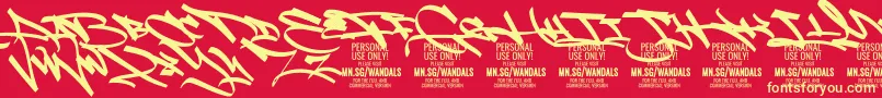 FatWandalsAlt PERSONAL Font – Yellow Fonts on Red Background