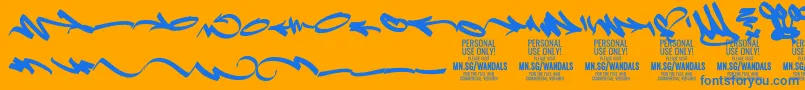 FatWandalsElement PERSONAL Font – Blue Fonts on Orange Background