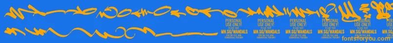 FatWandalsElement PERSONAL Font – Orange Fonts on Blue Background