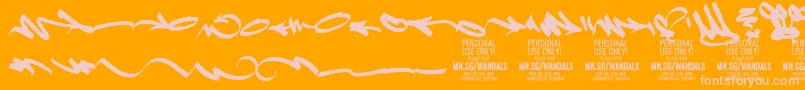 FatWandalsElement PERSONAL Font – Pink Fonts on Orange Background