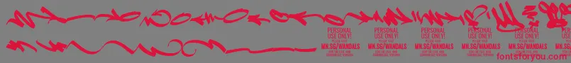 Czcionka FatWandalsElement PERSONAL – czerwone czcionki na szarym tle