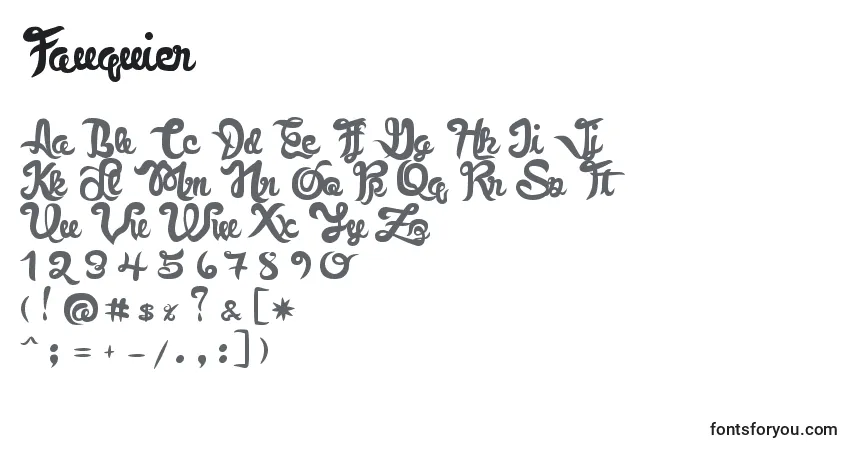 Шрифт Fauquier – алфавит, цифры, специальные символы