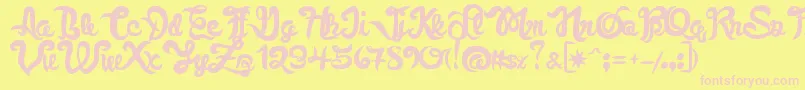 Fauquier Font – Pink Fonts on Yellow Background