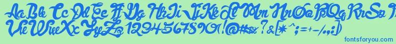 fuente FauquierItalic – Fuentes Azules Sobre Fondo Verde