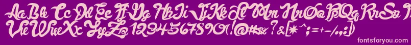 Fonte FauquierItalic – fontes rosa em um fundo violeta