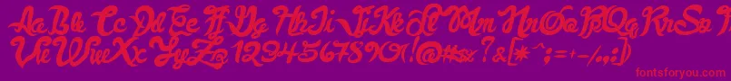 FauquierItalic Font – Red Fonts on Purple Background