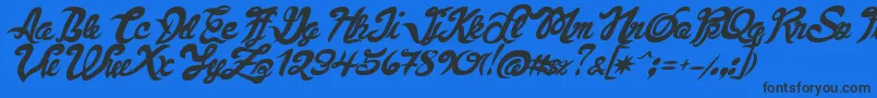 FauquierVeryItalic Font – Black Fonts on Blue Background