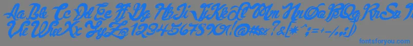 FauquierVeryItalic Font – Blue Fonts on Gray Background