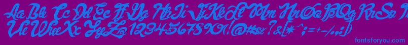 FauquierVeryItalic Font – Blue Fonts on Purple Background