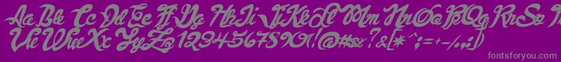 FauquierVeryItalic-Schriftart – Graue Schriften auf violettem Hintergrund