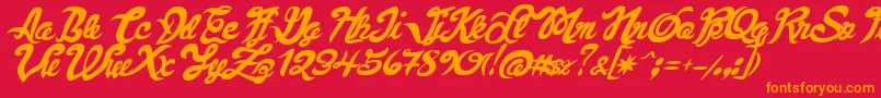 FauquierVeryItalic Font – Orange Fonts on Red Background