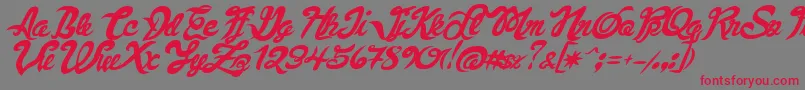FauquierVeryItalic Font – Red Fonts on Gray Background