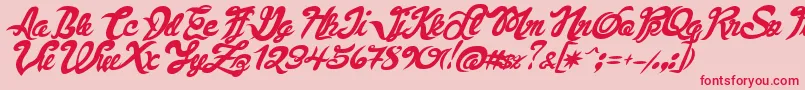 FauquierVeryItalic Font – Red Fonts on Pink Background