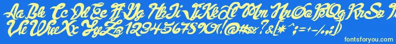 FauquierVeryItalic Font – Yellow Fonts on Blue Background