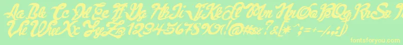 FauquierVeryItalic Font – Yellow Fonts on Green Background