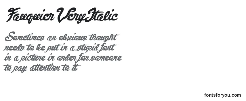 Review of the FauquierVeryItalic Font