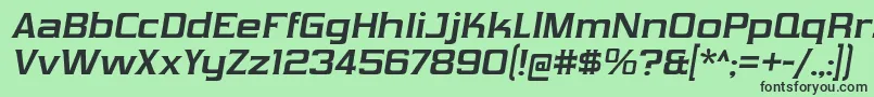 フォントVibrocentricBdIt – 緑の背景に黒い文字