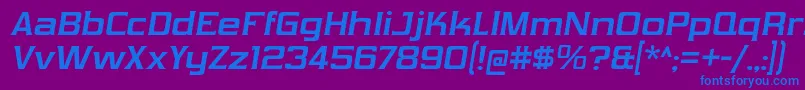 VibrocentricBdIt Font – Blue Fonts on Purple Background