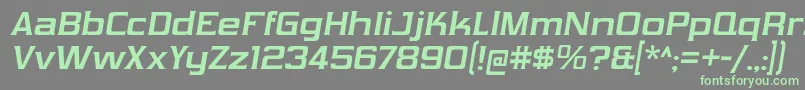 VibrocentricBdIt Font – Green Fonts on Gray Background