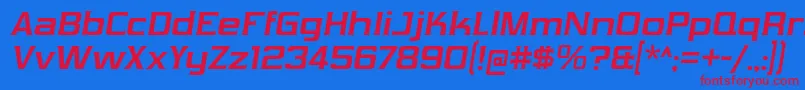 VibrocentricBdIt Font – Red Fonts on Blue Background