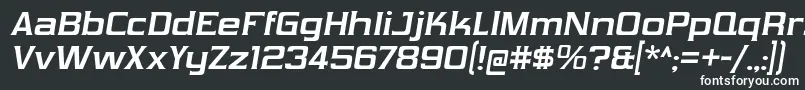 フォントVibrocentricBdIt – 黒い背景に白い文字