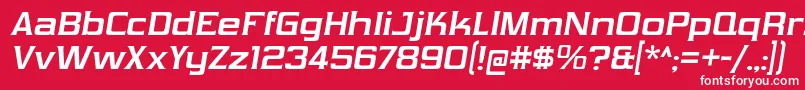 VibrocentricBdIt Font – White Fonts on Red Background