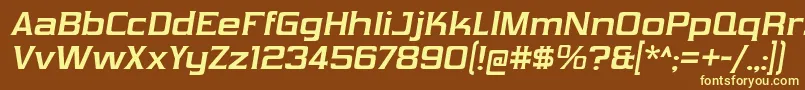 VibrocentricBdIt-fontti – keltaiset fontit ruskealla taustalla