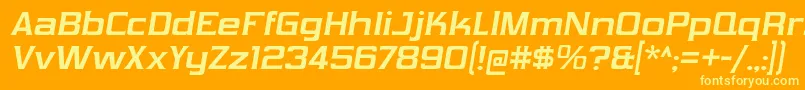 VibrocentricBdIt Font – Yellow Fonts on Orange Background