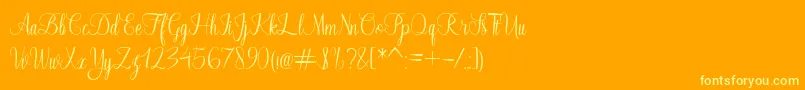 Fayalong-Schriftart – Gelbe Schriften auf orangefarbenem Hintergrund