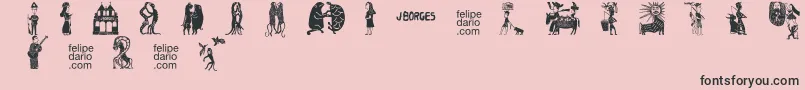 Police FD  J Borges 2 OT – polices noires sur fond rose