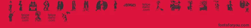 Police FD  J Borges 2 OT – polices noires sur fond rouge