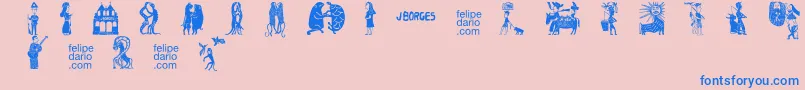 FD  J Borges 2 OT Font – Blue Fonts on Pink Background