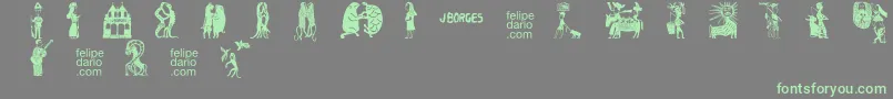 Police FD  J Borges 2 OT – polices vertes sur fond gris