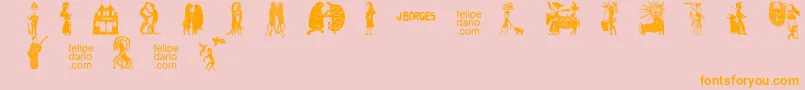 FD  J Borges 2 OT Font – Orange Fonts on Pink Background