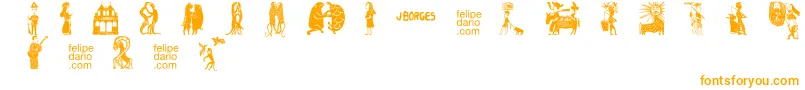 FD  J Borges 2 OT Font – Orange Fonts on White Background