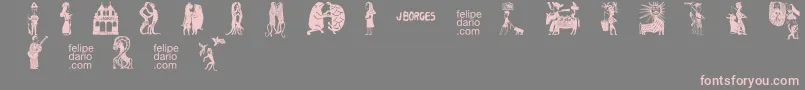 FD  J Borges 2 OT Font – Pink Fonts on Gray Background