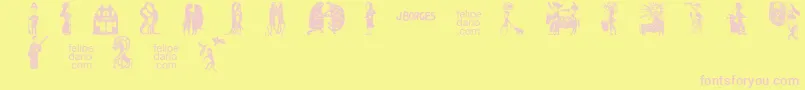FD  J Borges 2 OT Font – Pink Fonts on Yellow Background