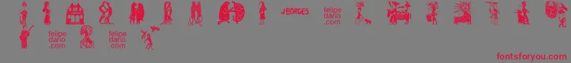 FD  J Borges 2 OT Font – Red Fonts on Gray Background